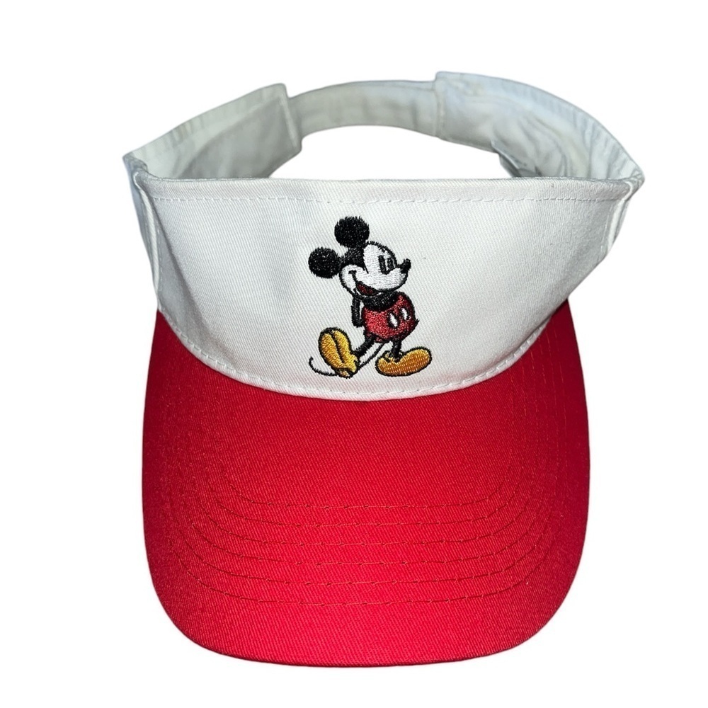 Disney Mickey Mouse Visor White Red Adult Adjustable Strapback